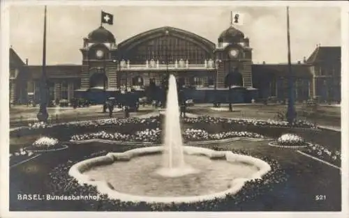 Ak Basel Stadt Schweiz, Bundeshauptbahnhof