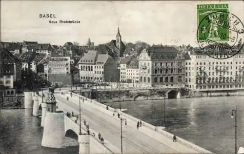 Ak Basel Stadt Schweiz, Neue Rheinbrücke