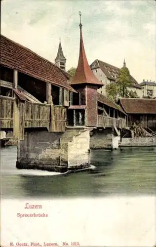 Ak Luzern Stadt Schweiz, Spreuerbrücke