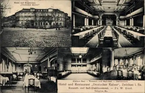 Ak Zwickau in Sachsen, Hotel und Restaurant Deutscher Kaiser, Saal