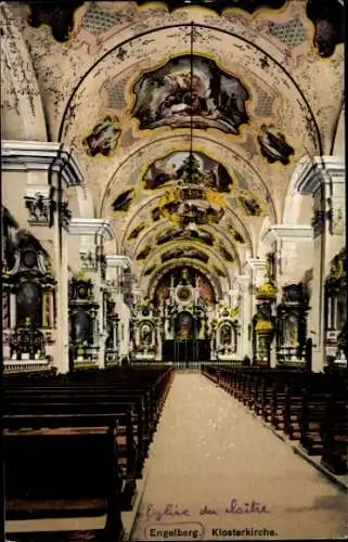 Ak Engelberg Kanton Obwalden Schweiz, Inneres der Klosterkirche
