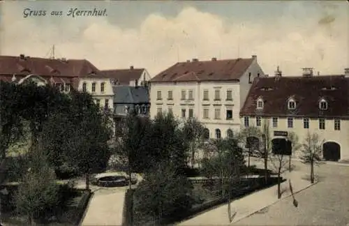 Ak Herrnhut in der Oberlausitz Sachsen, Teilansicht