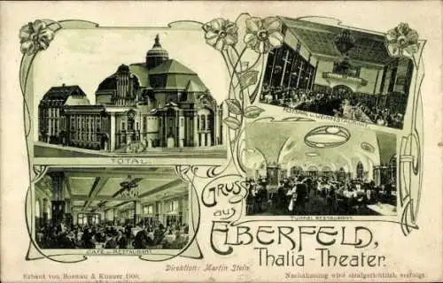 Ak Elberfeld Wuppertal, Thalia Theater, Café und Restaurant, Festsaal und Weinrestaurant