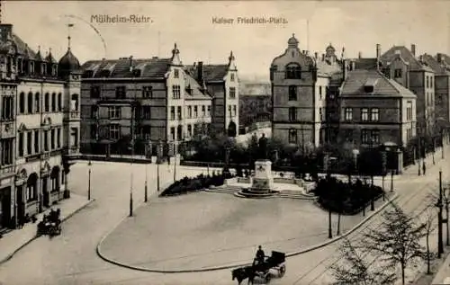 Ak Mülheim an der Ruhr, Kaiser Friedrich Platz mit Denkmal