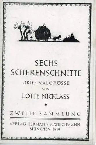 6 Scherenschnitte Originalgrosse Von Lotte Nicklass im Umschlag, 2. Sammlung, Hermann A. Wiechmann 