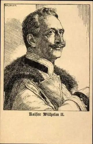 12 Künstler-Postkarten im Umschlag  "Führer und Helden,  Federzeichnungen von Karl Bauer"