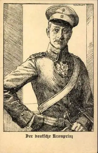 12 Künstler-Postkarten im Umschlag  "Führer und Helden,  Federzeichnungen von Karl Bauer"