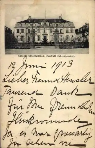 Ak Quadrath Ichendorf Bergheim an der Erft, Schloss Schlenderhan