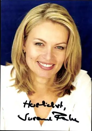Ak Moderatorin Susanne Franke, Portrait, Autogramm