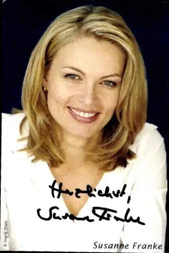 Ak Moderatorin Susanne Franke, Portrait, Autogramm