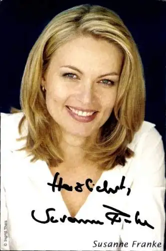 Ak Moderatorin Susanne Franke, Portrait, Autogramm