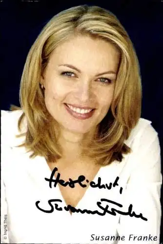 Ak Moderatorin Susanne Franke, Portrait, Autogramm