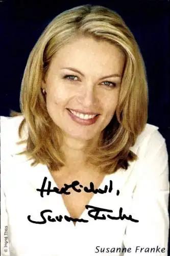 Ak Moderatorin Susanne Franke, Portrait, Autogramm