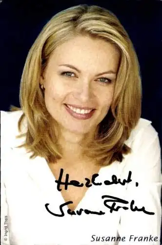 Ak Moderatorin Susanne Franke, Portrait, Autogramm