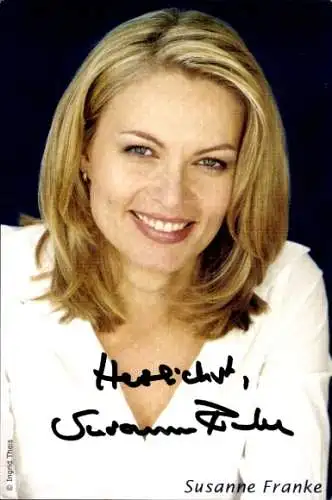 Ak Moderatorin Susanne Franke, Portrait, Autogramm