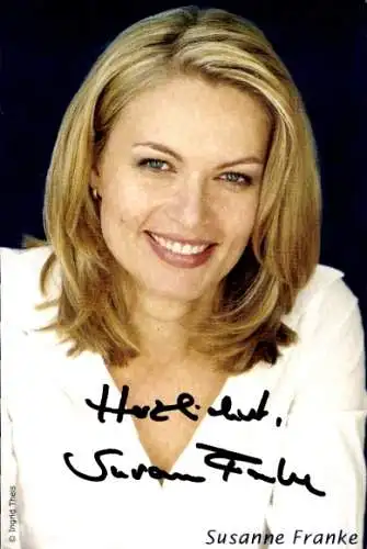 Ak Moderatorin Susanne Franke, Portrait, Autogramm