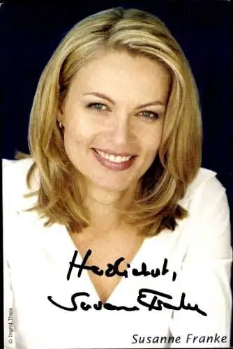 Ak Moderatorin Susanne Franke, Portrait, Autogramm