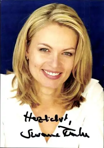Ak Moderatorin Susanne Franke, Portrait, Autogramm