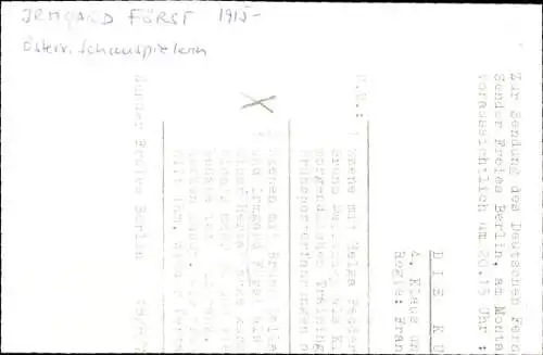 Ak Schauspielerin Irmgard Först, Portrait, Autogramm