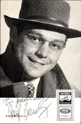 Ak Sänger Ralf Bendix, Portrait, Autogramm