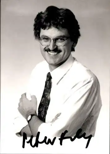 Ak Moderator Peter Frey, Portrait, Autogramm