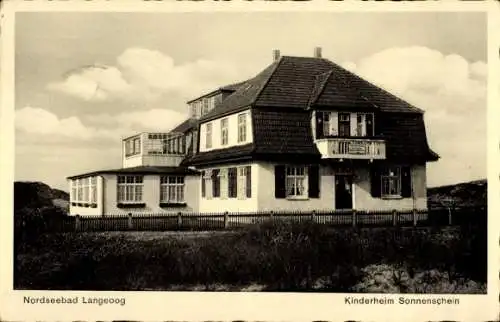 Ak Nordseebad Langeoog in Ostfriesland, Kinderheim Sonnenschein