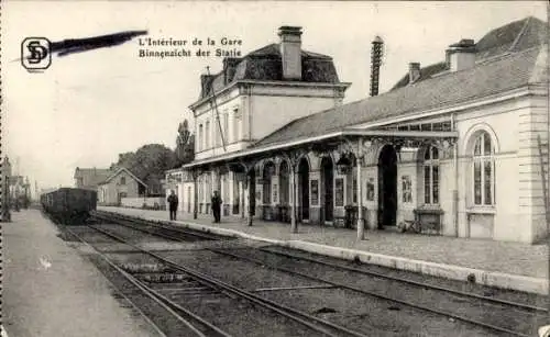 Ak Diksmuide Dixmude Westflandern, Das Innere des Bahnhofs