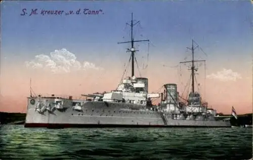 Ak Deutsches Kriegsschiff SMS von der Tann, Kreuzer, Kaiserliche Marine