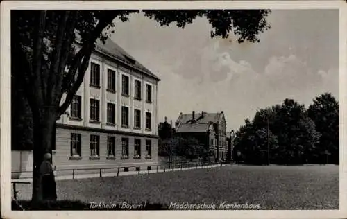 Ak Türkheim in Schwaben, Mädchenschule-Krankenhaus