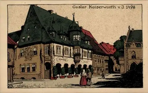 Steindruck Ak Goslar in Niedersachsen, Kaiserworth