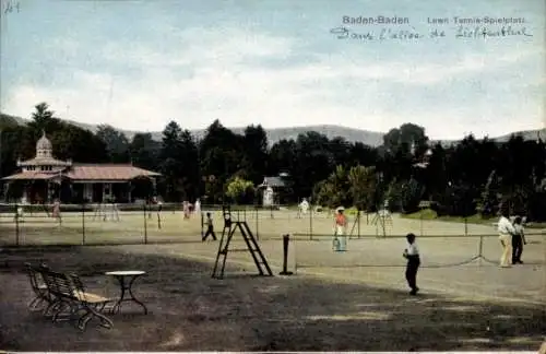 Ak Baden Baden am Schwarzwald, Lawn-Tennis-Spielplatz