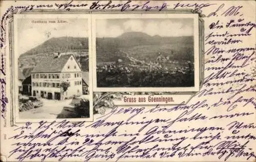 Ak Gönningen Reutlingen in Württemberg, Gesamtansicht, Gasthaus zum Adler