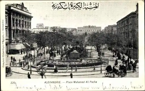 Ak Alexandria Ägypten, Platz Mahamed Ali Pacha