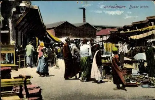 Ak Alexandria Ägypten, Arabischer Basar