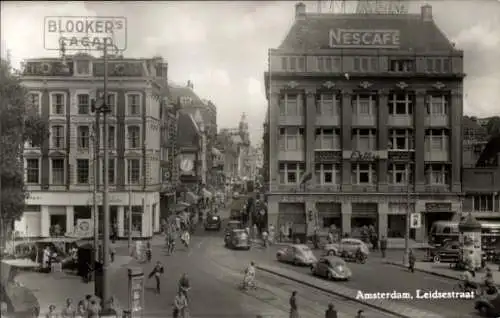 Ak Amsterdam Nordholland Niederlande, Leidsestraat