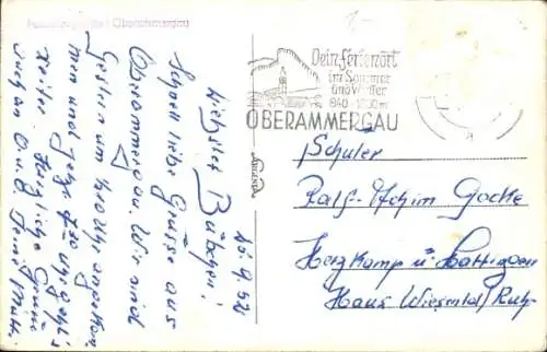 Ak Oberammergau Bayern, Hotel Wittelsbach, Kirche