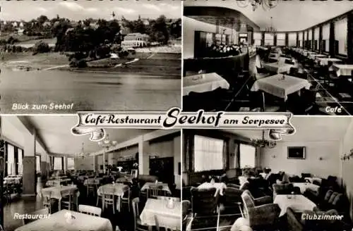 Ak Langscheid am Sorpesee Sundern im Sauerland, Cafe Restaurant Seehof, Clubzimmer