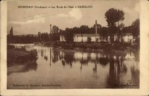 Ak Mussidan Dordogne, les Bords de l'Ilsle a Gabillou