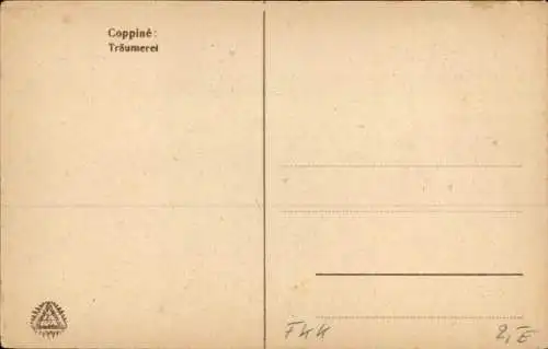 Künstler Ak Coppine, Erotik, Träumerei, Träumende Frau