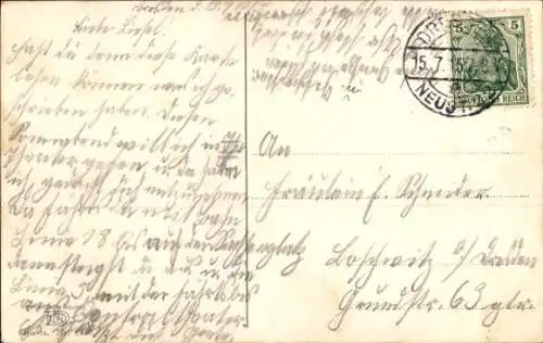 Ak Häuser am See, Ruderboot, Fischernetze