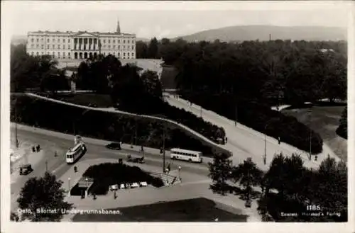 Ak Oslo Norwegen, Slottet Undergrunssbanen