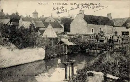 Ak Maule Yvelines, La Mauldre an der Pont Saint-Vincent