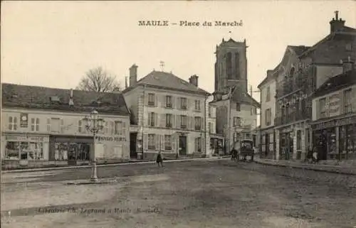 Ak Maule Yvelines, Place du Marché