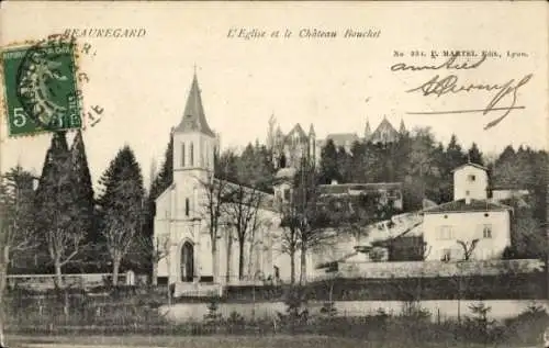 Ak Beauregard Ain, Kirche, Chateau Bouchet