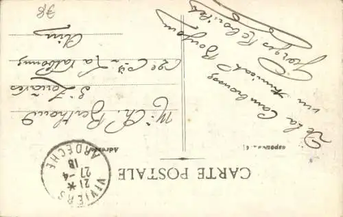 Ak Viviers sur Rhone Ardèche, Eingang zur Hängebrücke