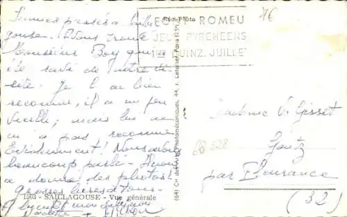 Ak Saillagouse Pyrénées-Orientales, Vue Generale
