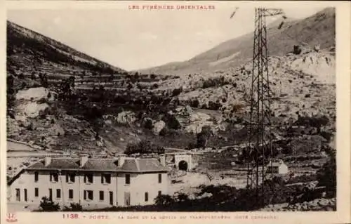 Ak Porte Pyrénées-Orientales, La Gare, La Sortie du Transpyreneen, Cote Cerdagne