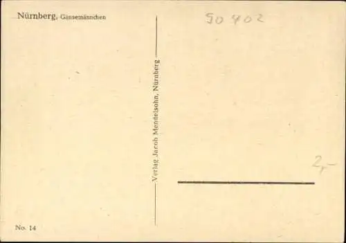 Ak Nürnberg in Mittelfranken, Gänsemännchen