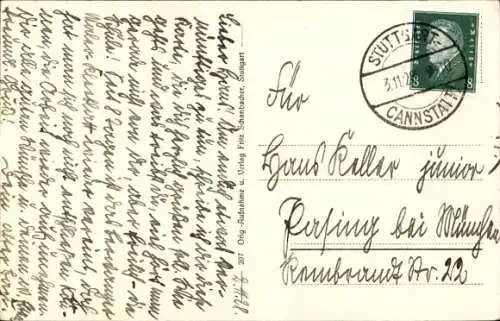 Ak Stuttgart in Württemberg, Hauptbahnhof, Straßenbahn