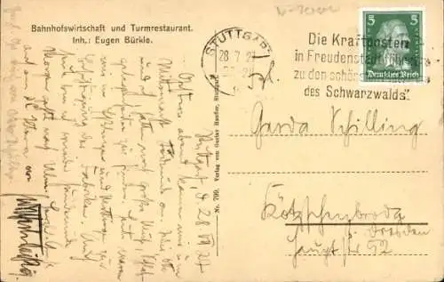 Ak Stuttgart in Württemberg, Hauptbahnhof, Straßenbahn